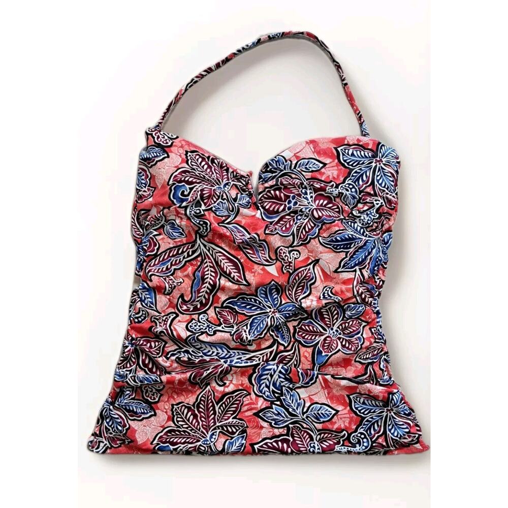 Tommy Bahama Red and Blue Floral Bikini Top